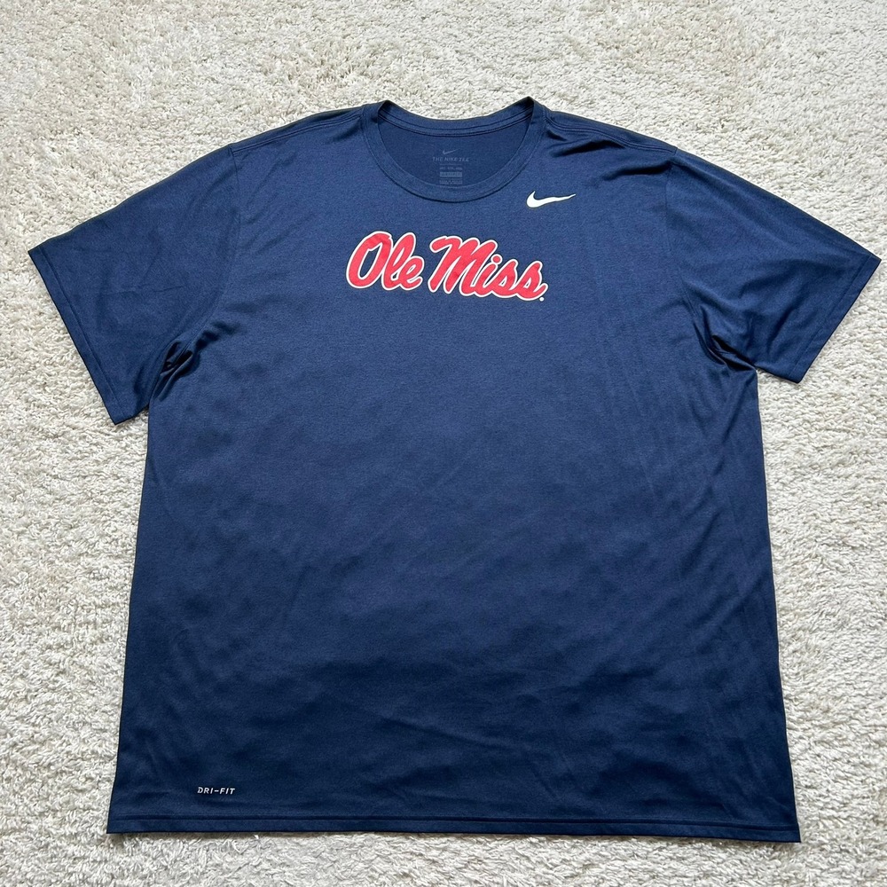 Nike Ole Miss Rebels Shirt 4XLT Navy Blue Dri-FIT Legend SS Tee NCAA Performance